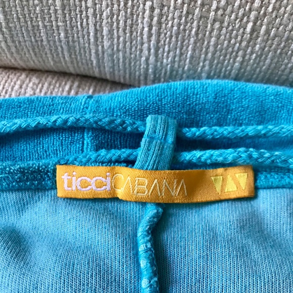 Ticci Cabana Aqua Blue Cover Up With Beads Size M - Picture 4 of 5